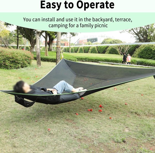 Camping Hammock, 13 Ft Triangle Hammock Multi Person Hammock for Outside with 3 Ratchet Tie Down Straps and Storage Bag(157''/400cm) - Image 5