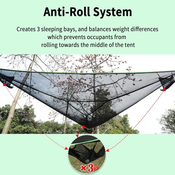 Camping Hammock, 13 Ft Triangle Hammock Multi Person Hammock for Outside with 3 Ratchet Tie Down Straps and Storage Bag(157''/400cm) - Image 7