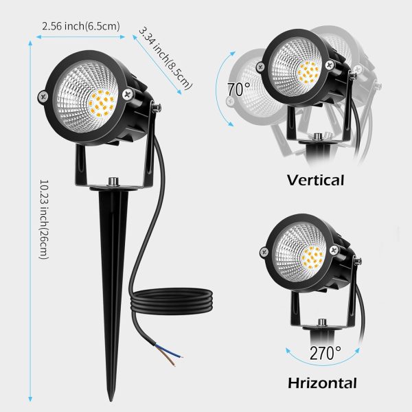 Low Voltage Landscape Lighting: 10W 1000LM LED Landscape Lights Outdoor 2700K Warm White Spotlights with IP65 Waterproof for Yard Garden | 4 Pack of 12V 24V Low Voltage Lights with Connectors - Image 7